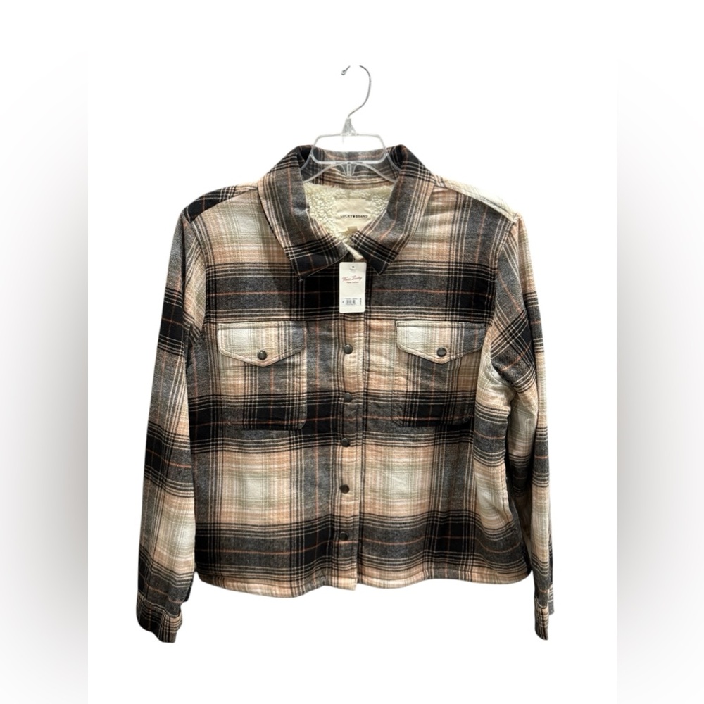 NWT. Lucky Brand. Women’s front snap jacket with sherpa lining. Size XL. - Picture 2 of 5